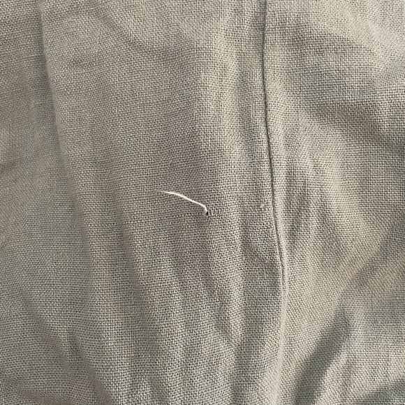 Zara Olive Green Linen Belted Midi Dress in Medium - Picture 11 of 11